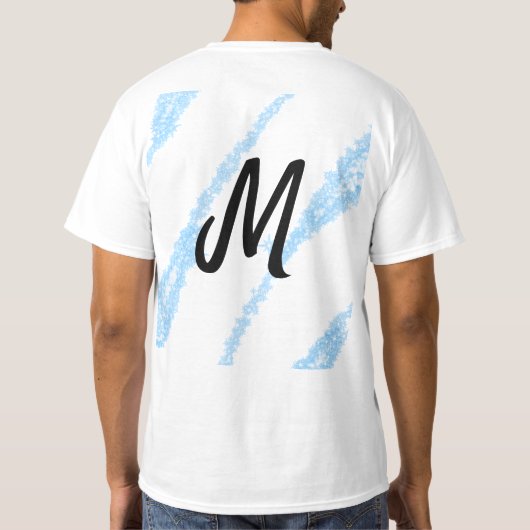Einfache personalisierte Glitzer-Monogramm-Backen T-Shirt (Rückseite)