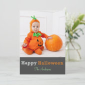 Einfache Personalisierte Halloween-Fotokarte Karte (Stehend Vorderseite)