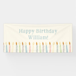 Einfache Personalisierte Happy Birthday Candles Banner