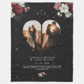 Einfache personalisierte Herzform 2 FotoCollage Fleecedecke (Vorderseite)