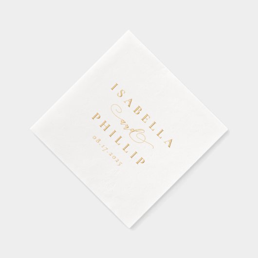 Einfache personalisierte Hochzeit Servietten Mit Folie (Rechts)