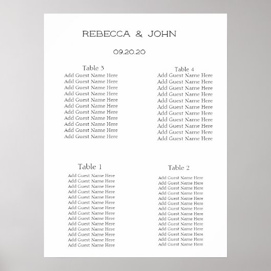 Einfache Personalisierte Hochzeitsstiftung Poster (Vorne)