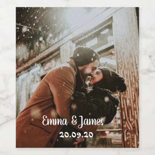 Einfache Personalisierte Hochzeitsweinmarken für F Weinetikett (Einzelnes Label)