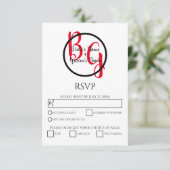 Einfache Personalisierte Initialen für RSVP-Karten RSVP Karte (Stehend Vorderseite)