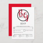 Einfache Personalisierte Initialen für RSVP-Karten RSVP Karte (Vorne/Hinten)