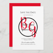 Einfache Personalisierte Initialen zum Hochzeitsta Save The Date (Vorne/Hinten)