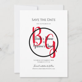 Einfache Personalisierte Initialen zum Hochzeitsta Save The Date