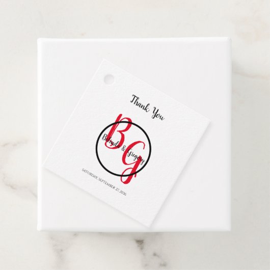 Einfache Personalisierte Initials Hochzeitsgeschen Geschenkanhänger (Beispiel)