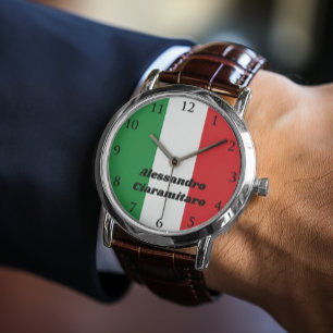 Einfache Personalisierte italienische Fahne Armbanduhr