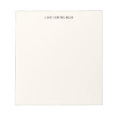 Einfache Personalisierte Lehrerin Notizblock (Vorderseite)