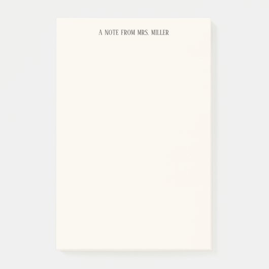 Einfache Personalisierte Lehrerin Post-it Klebezettel (Vorderseite)