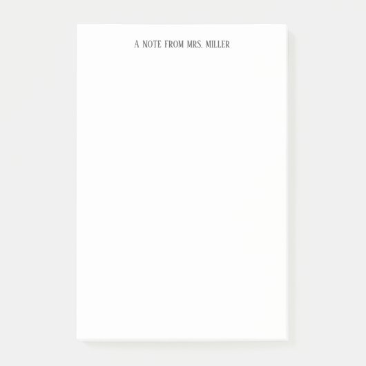 Einfache Personalisierte Lehrerin Post-it Klebezettel (Vorderseite)