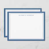 Einfache Personalisierte, leichte, blaue Grenze Mitteilungskarte (Vorne/Hinten)