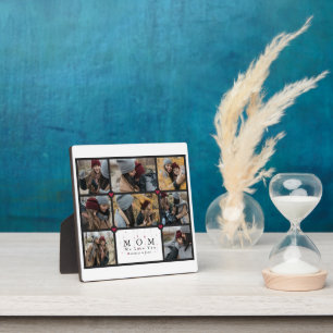 Einfache Personalisierte Liebe Mama 8 Foto Collage Fotoplatte