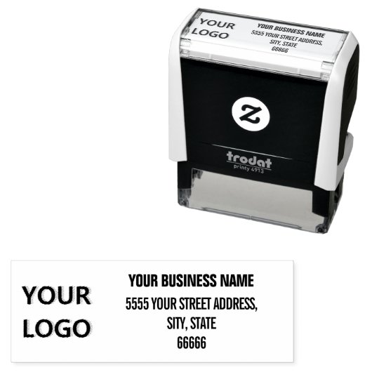 Einfache Personalisierte Logo-Adresse Name Permastempel (Beispiel)