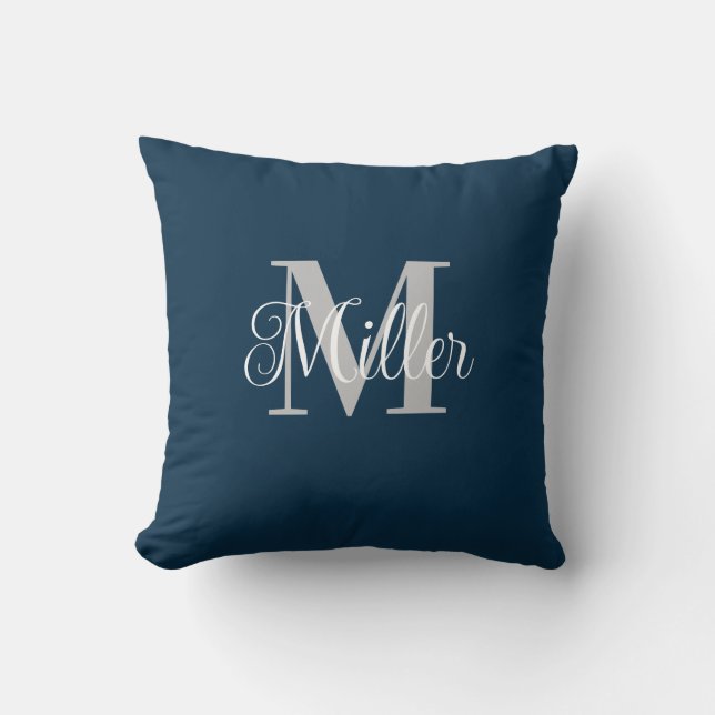 Einfache Personalisierte Monogramm Kissen (Vorderseite)