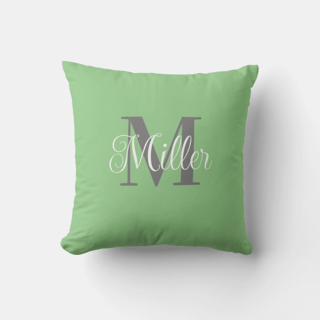 Einfache Personalisierte Monogramm Kissen (Vorderseite)