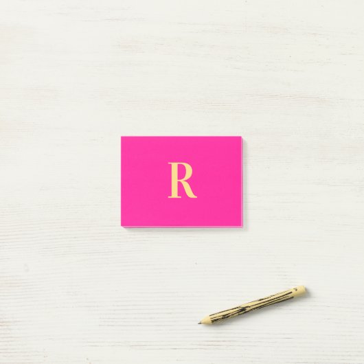 Einfache Personalisierte Monogramm modern Post-it Klebezettel (Auf Schreibtisch)