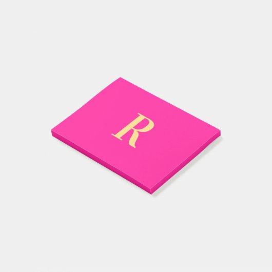 Einfache Personalisierte Monogramm modern Post-it Klebezettel (angewinkelt)