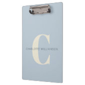Einfache Personalisierte Monogramm und Name in Bla Klemmbrett (Links)