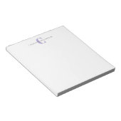 Einfache Personalisierte Monogramm und Name in Lav Notizblock (angewinkelt)
