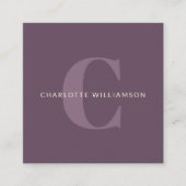 Einfache Personalisierte Monogramm und Name in Lil Quadratische Visitenkarte (Vorderseite)