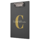 Einfache Personalisierte Monogramm und Name in Sch Klemmbrett (Links)