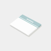 Einfache personalisierte Namensstreifen Post-it Klebezettel (angewinkelt)