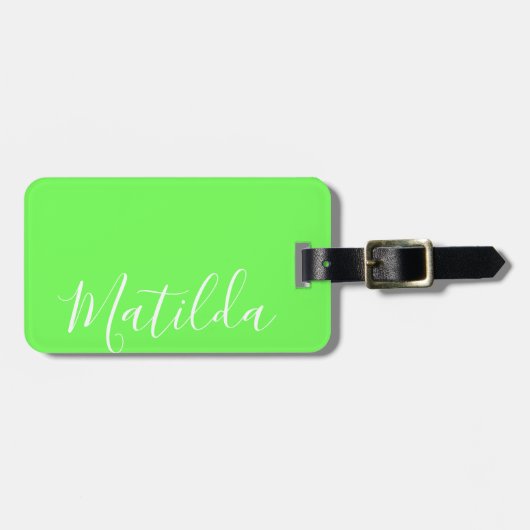 Einfache Personalisierte Neon-Farbe Gepäckanhänger (Vorderseite horizontal)