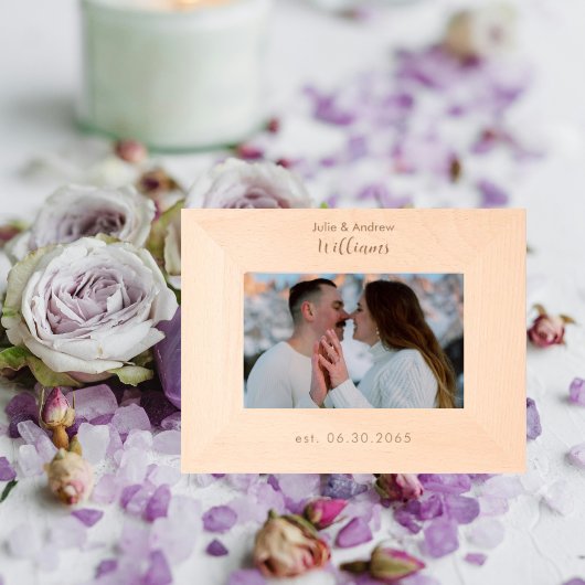 Einfache Personalisierte Paarnamen Hochzeit Geätzte Rahmen