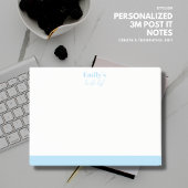 Einfache Personalisierte Post-It-Note mit Name Blu Post-it Klebezettel