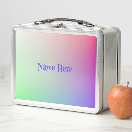 Einfache Personalisierte Regenbogenfarben Metall Brotdose (Beispiel)