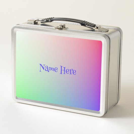 Einfache Personalisierte Regenbogenfarben Metall Brotdose (Vorderseite)