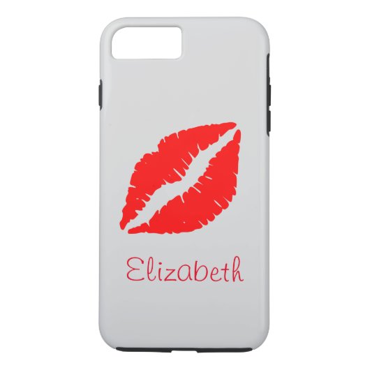 Einfache Personalisierte Rote Lippen Case-Mate iPhone Hülle (Rückseite)