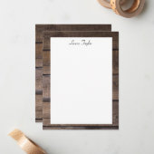 Einfache Personalisierte, rustikale Holzböden Mitteilungskarte (Vorderseite/Rückseite Beispiel)