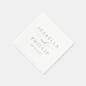 Einfache personalisierte Salbei-Hochzeit Serviette (Ecke)