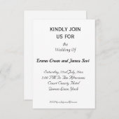 Einfache Personalisierte Schlichte Hochzeitseinlad (Vorne/Hinten)