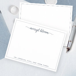 Einfache Personalisierte Schreibarbeit mit blauem  Mitteilungskarte