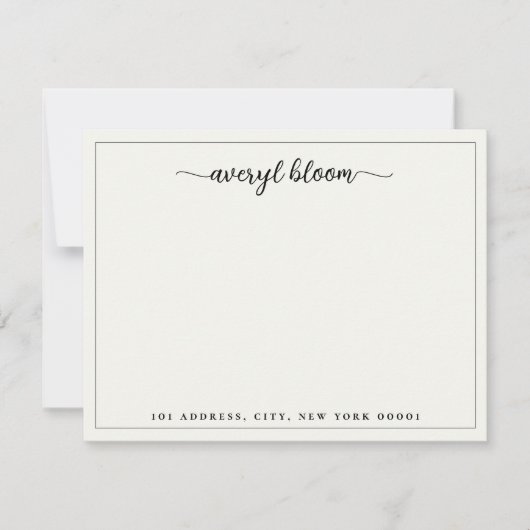 Einfache Personalisierte Schreibarbeit mit Skriptb Mitteilungskarte (Vorderseite)