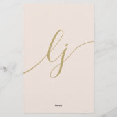 Einfache Personalisierte Schreibweise mit Skript Briefpapier (Rückseite)