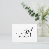 Einfache Personalisierte Schwarz-Weiß-Hochzeit Begleitkarte (Stehend Vorderseite)