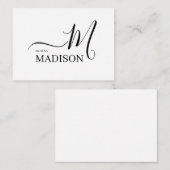 Einfache Personalisierte Schwarz-Weiß-Hochzeit Begleitkarte (Vorne/Hinten)