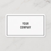 Einfache Personalisierte Schwarz-weiße Visitenkart Visitenkarte (Vorderseite)