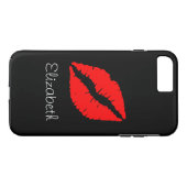 Einfache Personalisierte Schwarze Lippen Case-Mate iPhone Hülle (Rückseite (Horizontal))