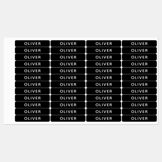 Einfache Personalisierte Schwarzwurzel-Kinderkleid Etiketten (Blatt)