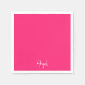 Einfache Personalisierte Script-Cocktail in Hot Pi Serviette (Vorderseite)