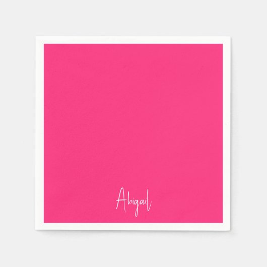 Einfache Personalisierte Script-Cocktail in Hot Pi Serviette (Vorderseite)