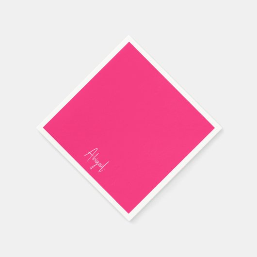 Einfache Personalisierte Script-Cocktail in Hot Pi Serviette (Ecke)