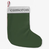Einfache Personalisierte Solid-Color-Bezeichnung | Kleiner Weihnachtsstrumpf (Vorderseite)