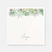 Einfache Personalisierte Tropische Hochzeitscockta Serviette (Vorderseite)